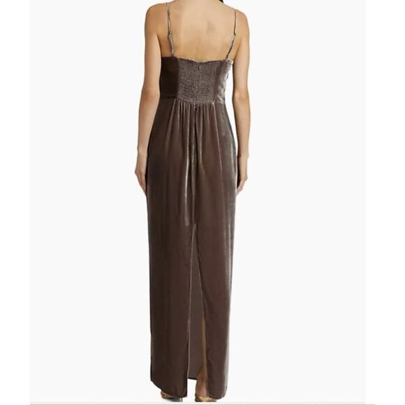 NWT Reformation Frankie Velvet Maxi Slip Dress Size 12 Dark Grey #ND501 - Picture 3 of 11